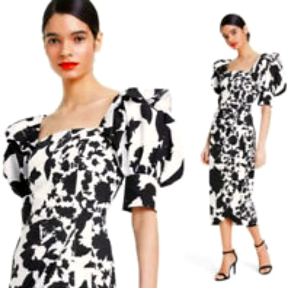 Christopher John Rogers Black White Dress sz. 4 - Picture 4 of 15